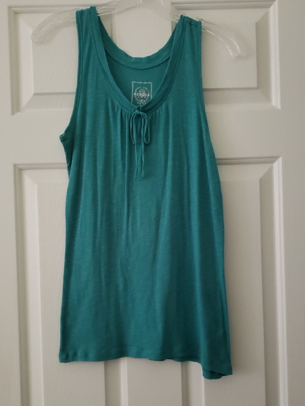 Merona Teal Graphic Logo Tank Top